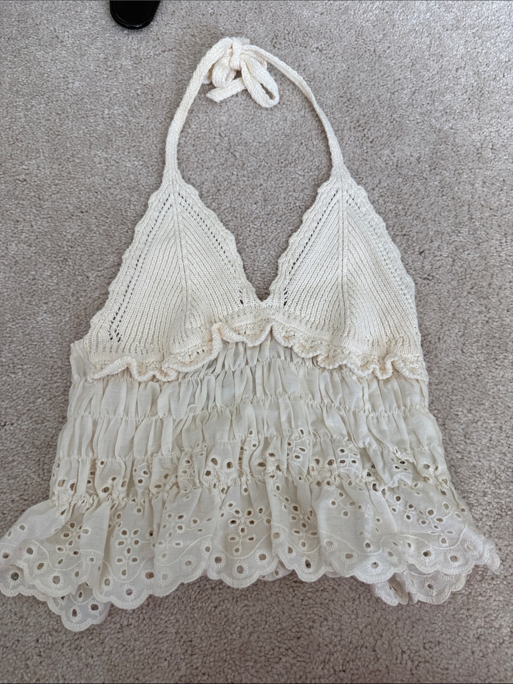 Zara crochet eyelet halter top